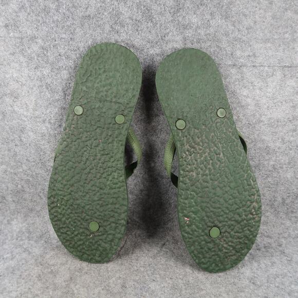 Casual Sandals Mens 12 Flip Flops Shoes Slip On Green Summer Beach Surf Flat - Picture 9 of 10